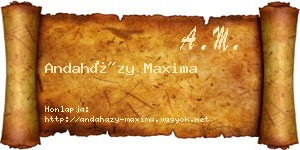 Andaházy Maxima névjegykártya